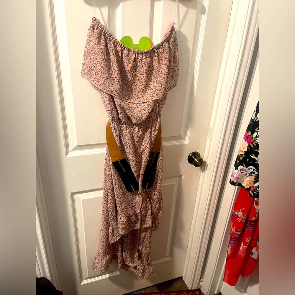 Strapless hi lo dress